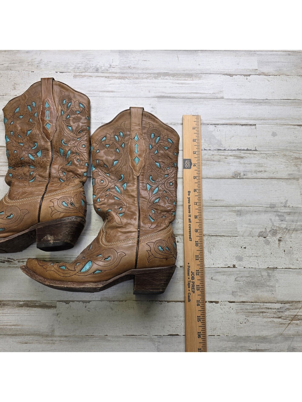 Corral Vintage Womens Brown Turquoise Country Rodeo Western Boots 6M A1952 - Picture 7 of 11